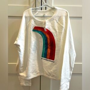 Gymboree size L (10-12) white sweatshirt with rainbow, NWT